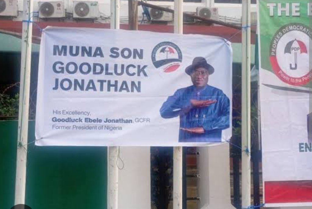 2027: Goodluck Jonathan’s Campaign Posters Resurface at PDP Convention
