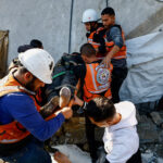 Winter storms cause war-damaged buildings to collapse in Gaza