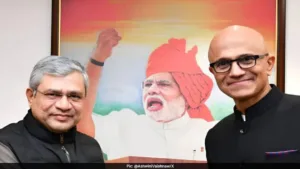 Ashwini Vaishnaw Discusses AI and Tech Collaboration With Microsoft CEO Satya Nadella