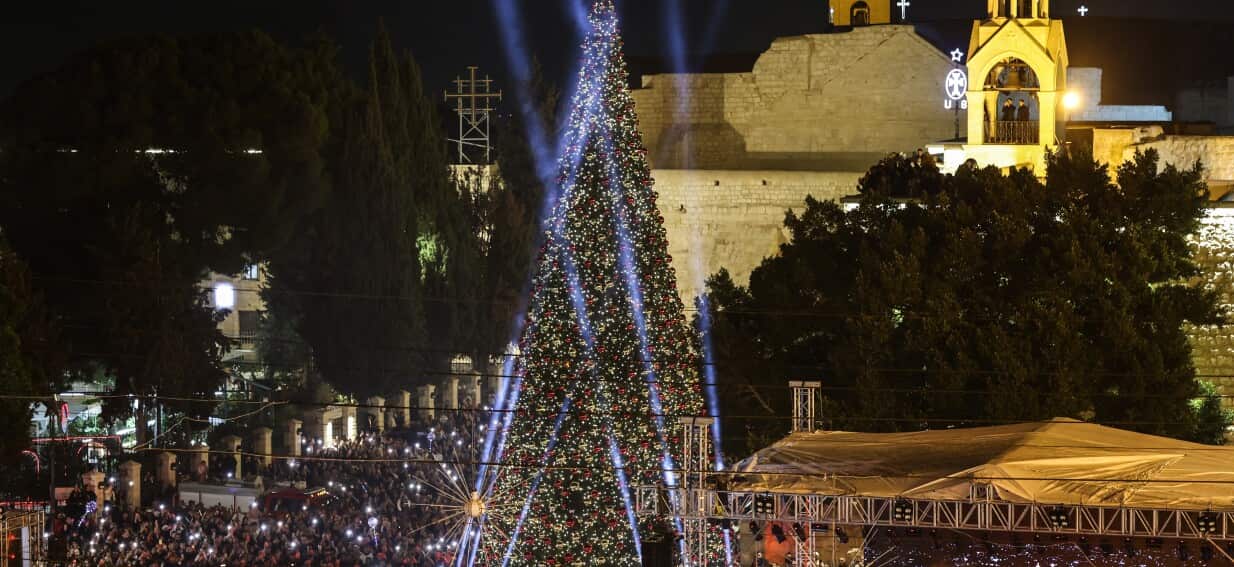 Christmas lights return to Bethlehem for first time since Gaza war