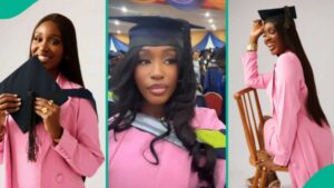 Watch trending video as female graduate celebrates not dating or sleeping with anyone in school