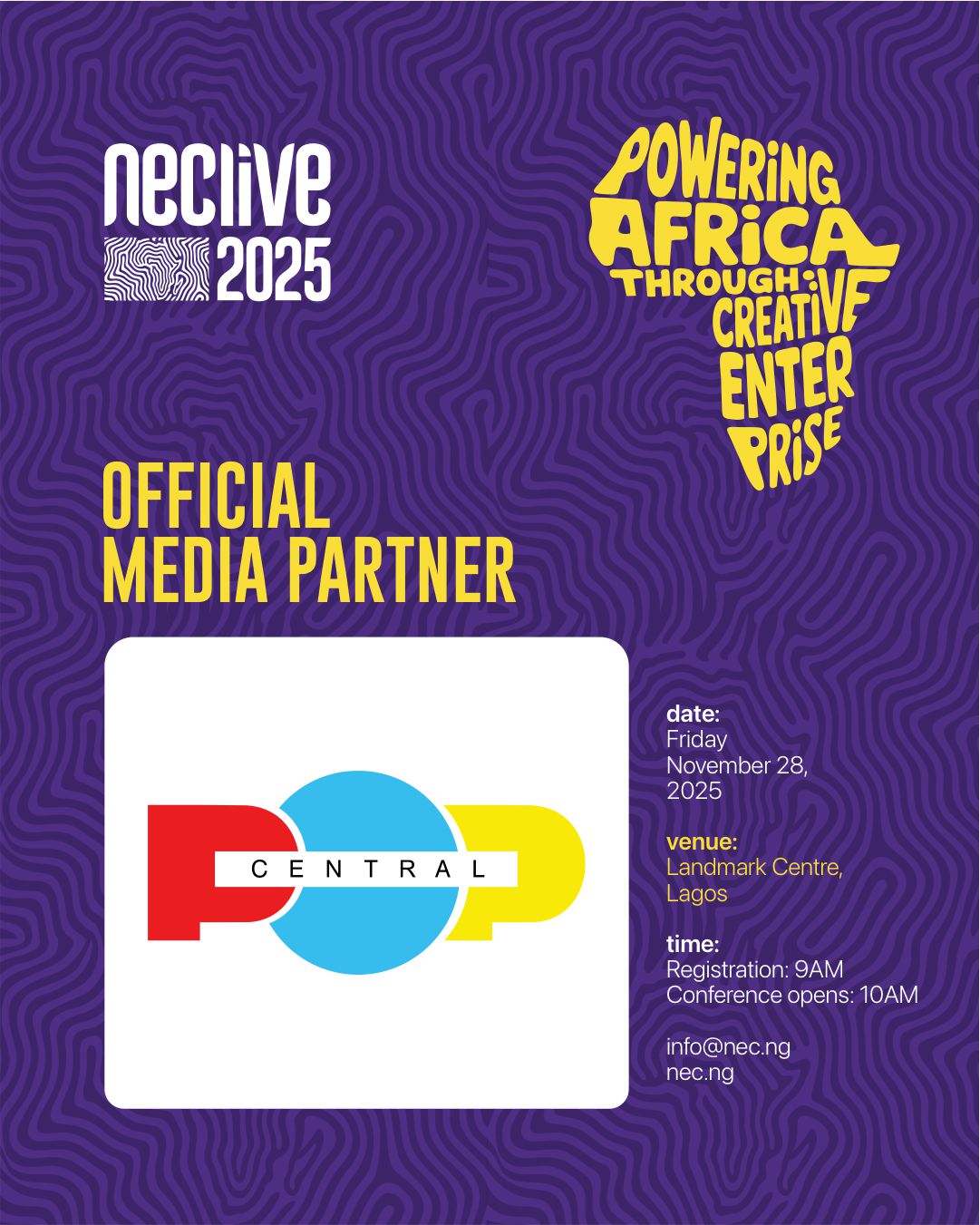 POP CENTRAL joins NECLive 2025 as official media partner