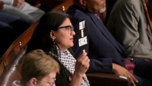 Rashida Tlaib rallies 20 Democrats in push for Congress to recognize Gaza ‘genocide’