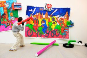 PRIEST’s latest London exhibition blends naive artwork with big themes