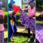 Watch trending video as lady surprises best friend on her graduation day, dresses like her late mum