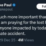 Jake Paul responds to Anthony Joshua’s accident, two friends dead