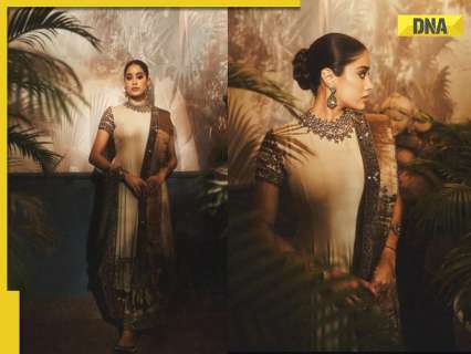 Janhvi Kapoor stuns in muted gold Anarkali, her Mughal-inspired glamour leaves fans in awe; SEE pics