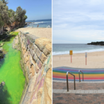 Coogee Beach turns fluorescent green thanks to plumbers’ dye