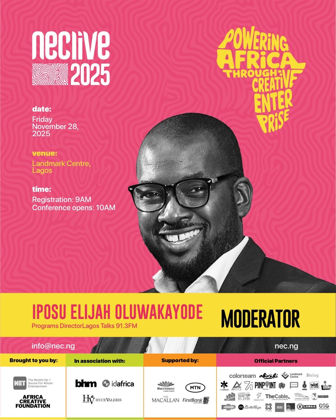 Iposu Elijah Oluwakayode confirmed as moderator for NECLive 2025
