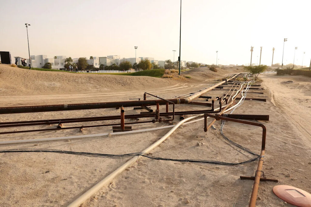 DP World Tour’s Bahrain golf course features above-ground oil pipelines