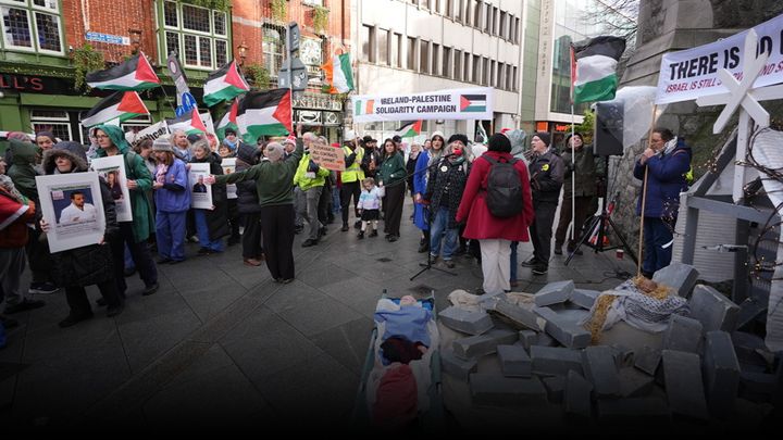 Nativity scene recreated by activists in Dublin ‘in solidarity with Gaza’