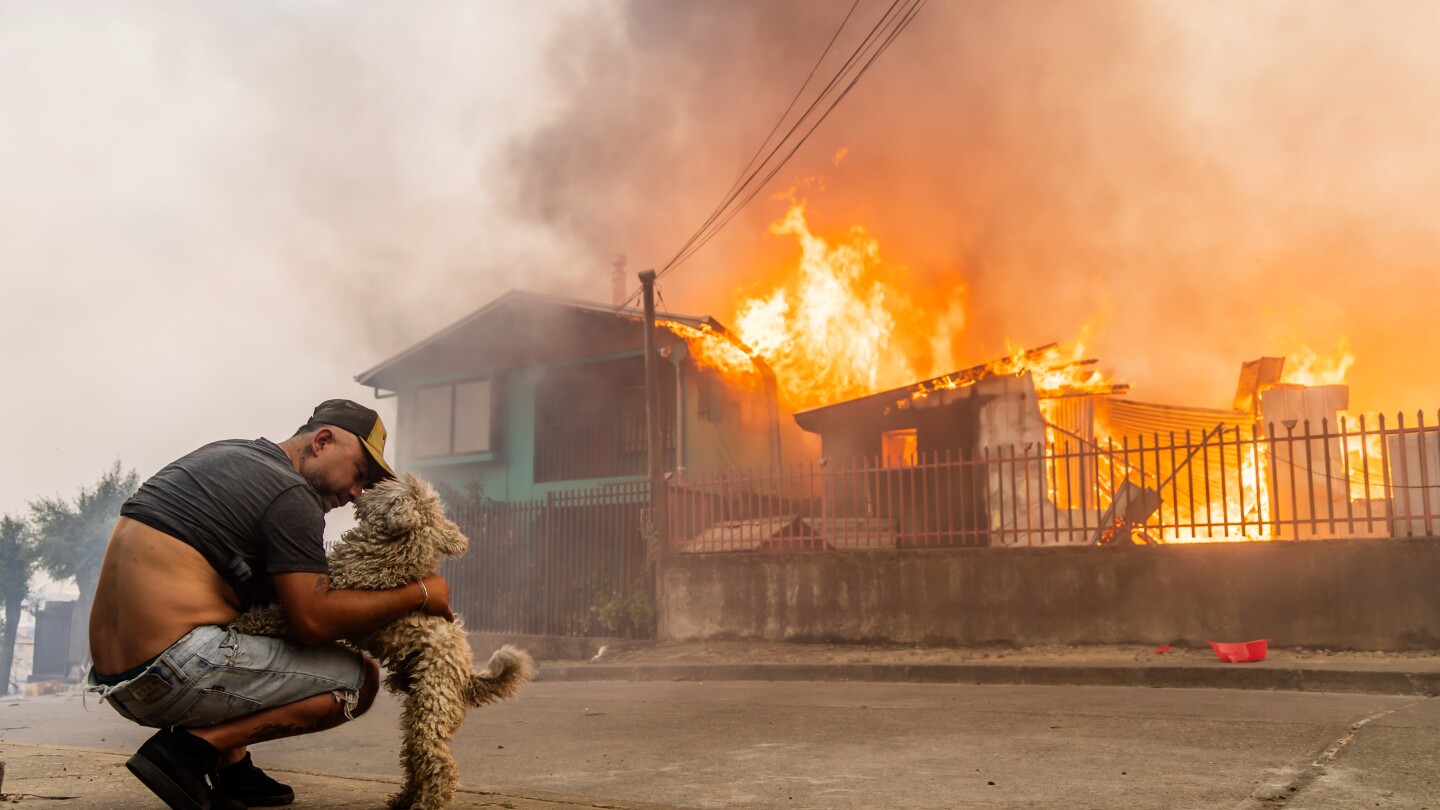 Wildfires race across Chile, leaving 15 dead and forcing thousands to flee