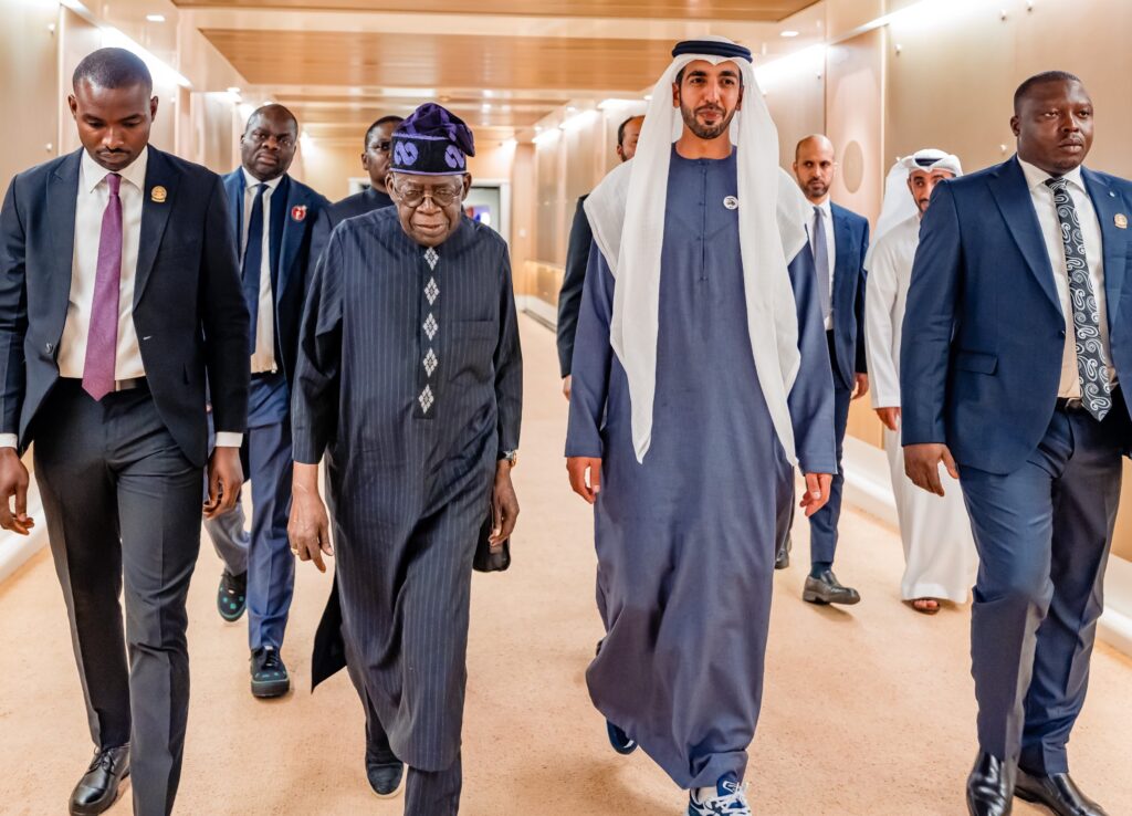 Tinubu arrives in UAE, targets renewable energy partnerships