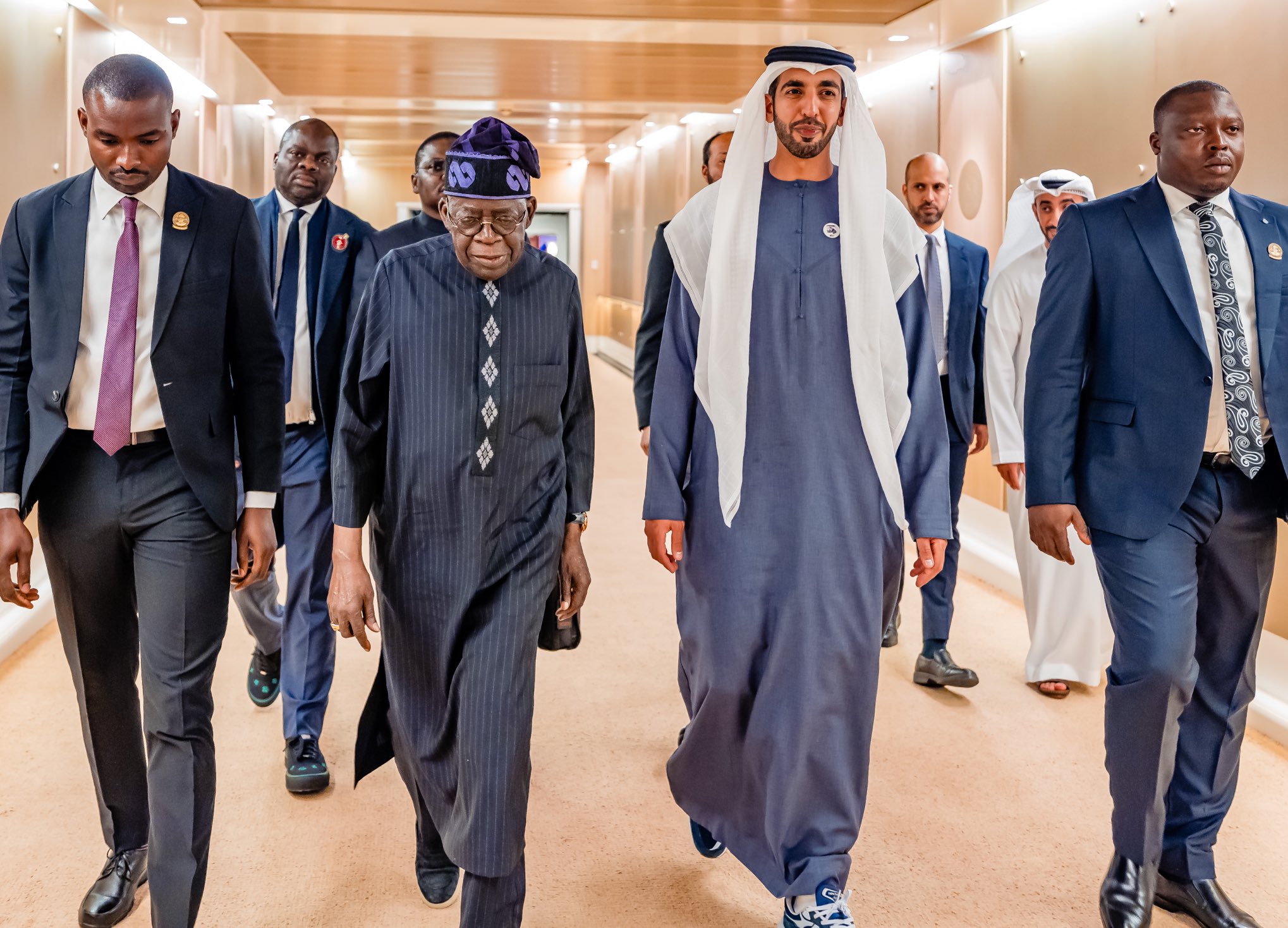 Tinubu arrives in UAE, targets renewable energy partnerships