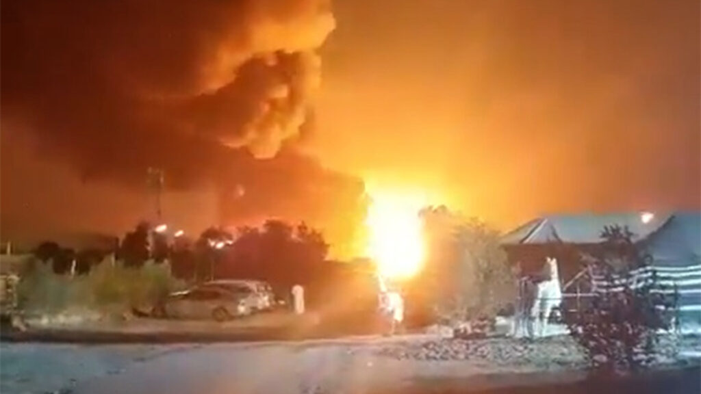 Video shows projectile exploding near Ali al-Salem Air Base in Kuwait