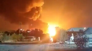 Video shows projectile exploding near Ali al-Salem Air Base in Kuwait