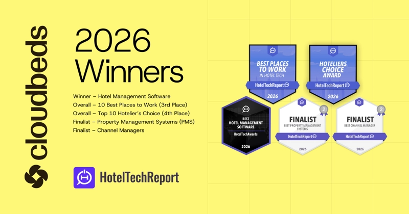 Cloudbeds Earns Multiple Honors at the 2026 HotelTechAwards, Reinforcing Its Leadership in Hospitality Technology