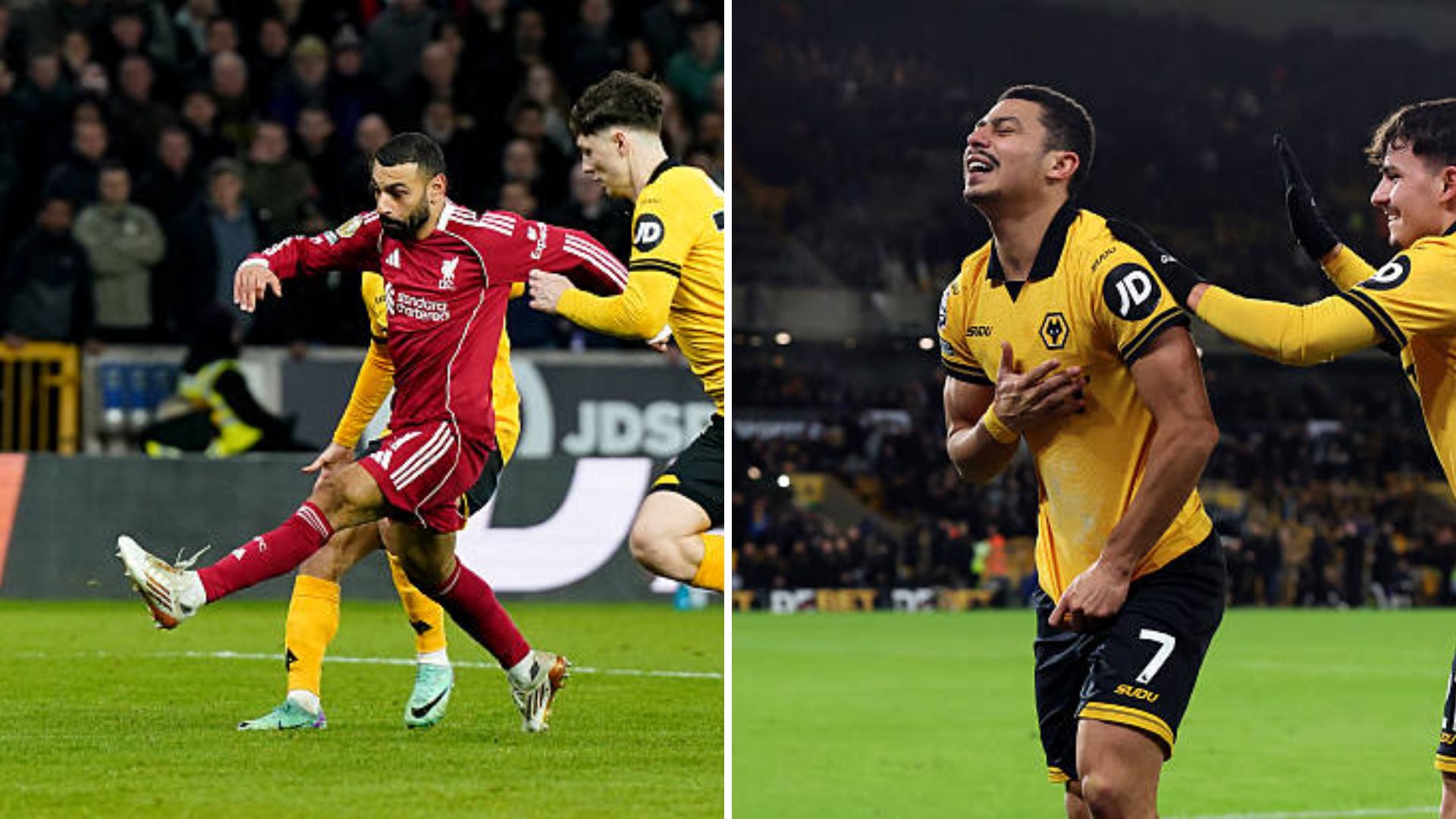 Watch: Salah ends longest-ever Premier League goal drought with brilliant trivela finish but Liverpool lose 2-1 to Wolves