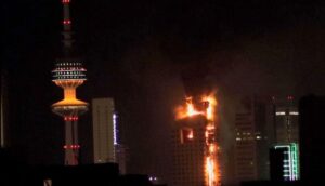 Massive fire ignites Kuwait city tower as Trump rebukes Starmer over Middle East turmoil