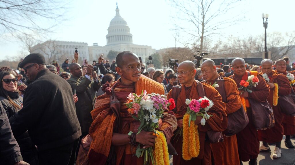 These monks’ walk for peace captivated Americans. It ends this week