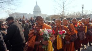 These monks’ walk for peace captivated Americans. It ends this week