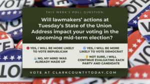 POLL: Will lawmakers’ actions at Tuesday’s State of the Union Address impact your voting in the upcoming mid-term election?