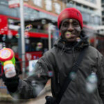London: The bus driver brightening daily life with a bubble gun
