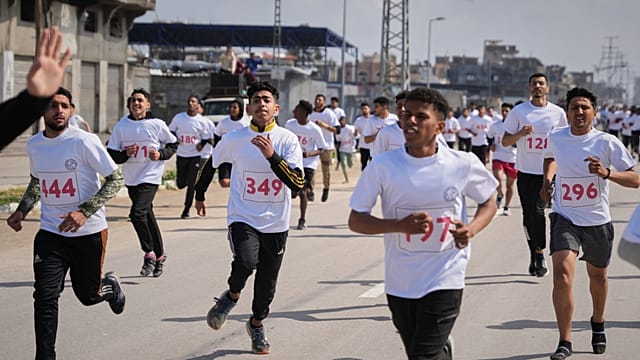 Athletes run in Gaza Strip’s first ‘marathon’ in more than two years