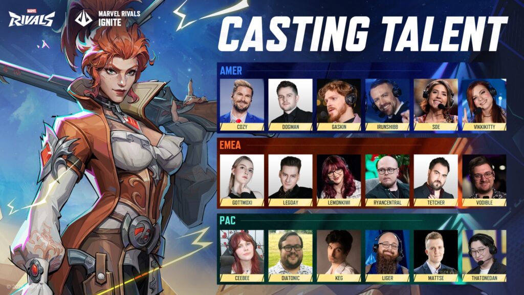 Marvel Rivals Ignite 2026 regional casters revealed