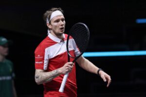 Alexander Bublik reacts after moving level with Carlos Alcaraz on 2026 ATP list