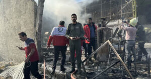 Iranian military helicopter crashes into fruit market, four dead