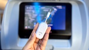 This viral wireless dongle lets you share your audio on a flight