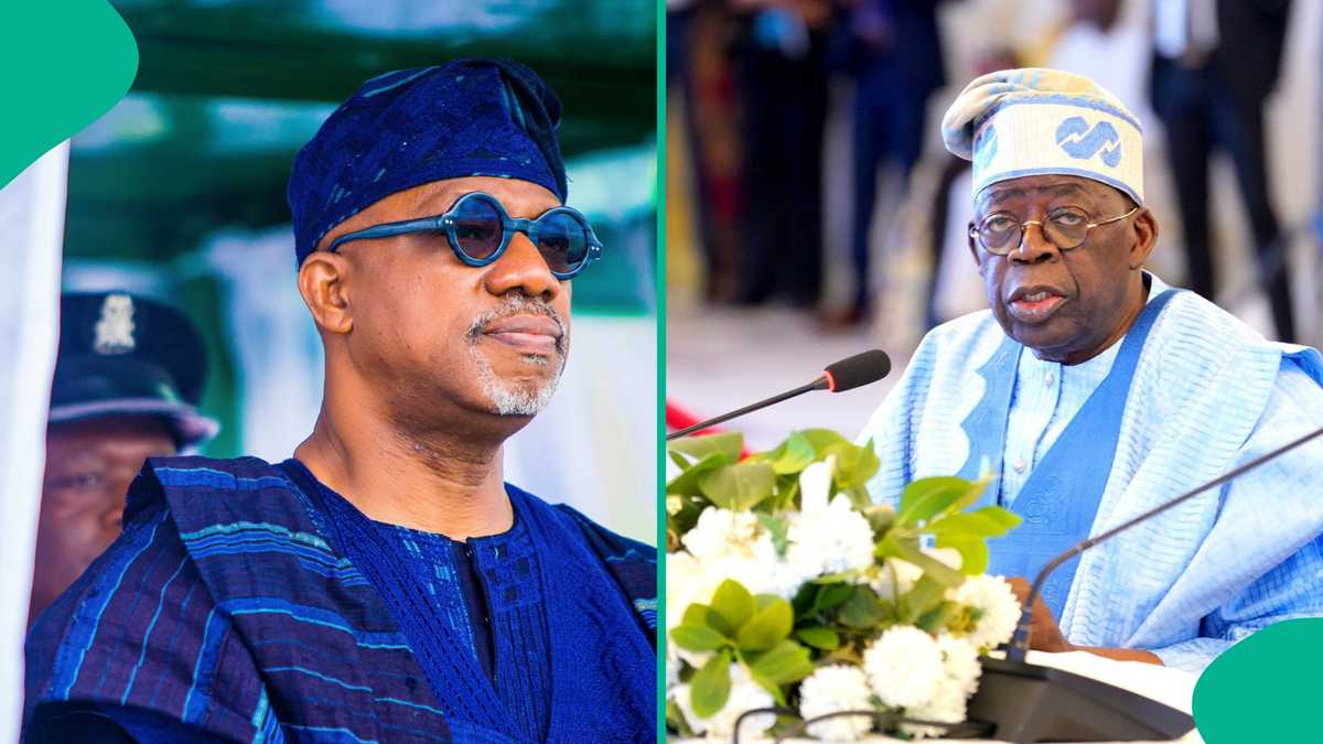 Ogun governor Dapo Abiodun presents sword to Tinubu, see reason for action and trending photos