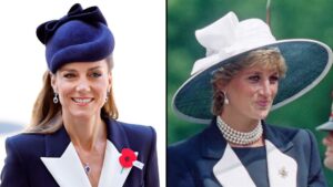 Kate Middleton Mirrors Princess Diana in Navy Blue Outfit, Matching Jewelry