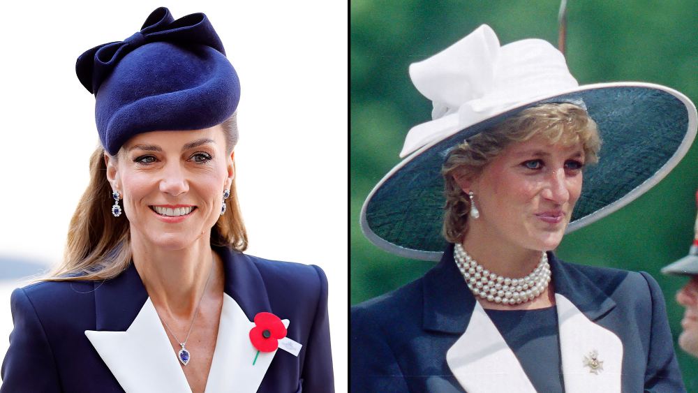 Kate Middleton Mirrors Princess Diana in Navy Blue Outfit, Matching Jewelry