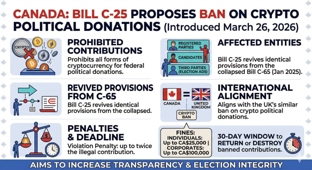 Canada Moves to Ban Crypto Donations in Politics Amid Transparency Concerns
