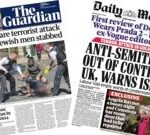 Newspaper headlines: ‘Terror on our streets’ and ‘UK antisemitism out of control’