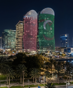 Qatar’s Iconic Twin Towers Shine in Pakistan’s Colours for Marka-i-Haq