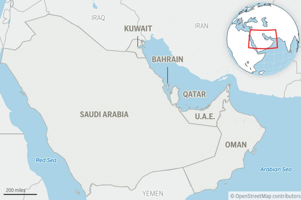 The British military says a ship caught fire after being hit off the coast of Qatar