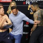 Carlos Prates held back as he tries to get at Jack Della Maddalena in heated face off: ‘Why you scared?’