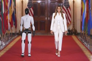 Enter Melania Trump, escorted by humanoid robot: ‘I’m Figure 03, a humanoid built for the United States of America’