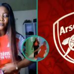 Lady who supports Arsenal wears club jersey to work after Premier League win, many react
