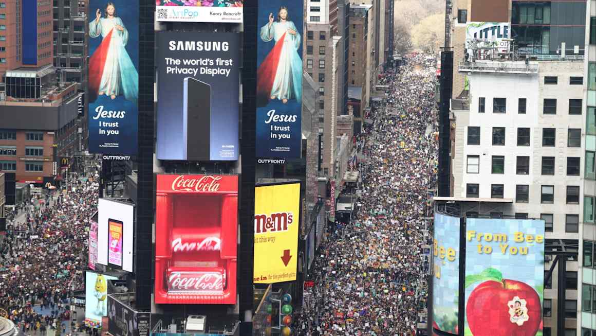 Americans take to streets in ‘No Kings’ day protests against Trump