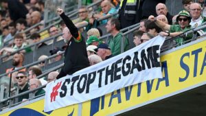 Ireland and Qatar halted twice by protests against upcoming Israel fixtures