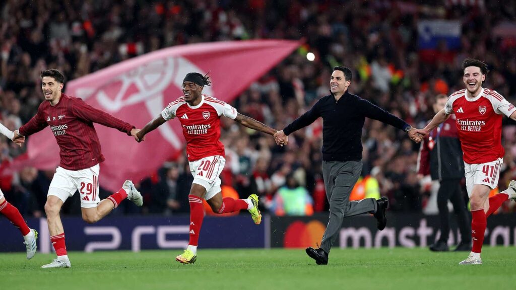 The seemingly endless dry spell ends on the sofa! Arsenal are champions again after a slip-up by Manchester City and a 22-year wait