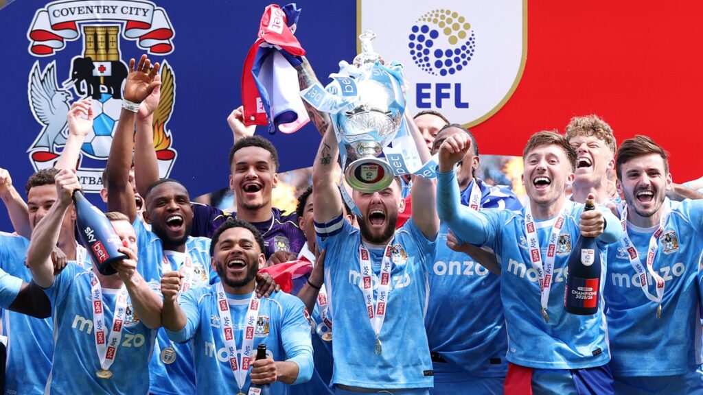 Coventry celebrate title party with win as Wrexham sweat on play-offs