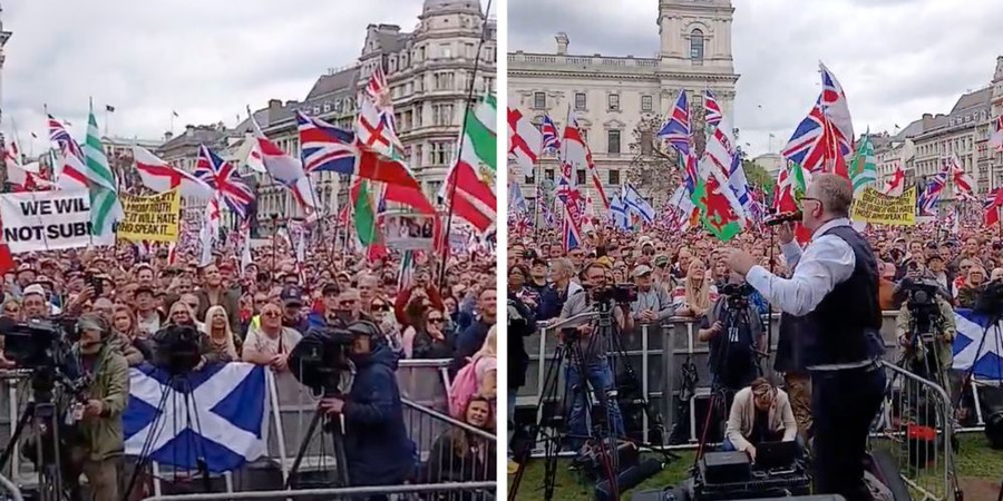 Thousands of British patriots join in The Lord’s Prayer to kick off Unite the Kingdom rally in London