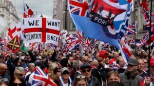 Tens of thousands join far-right rally in central London