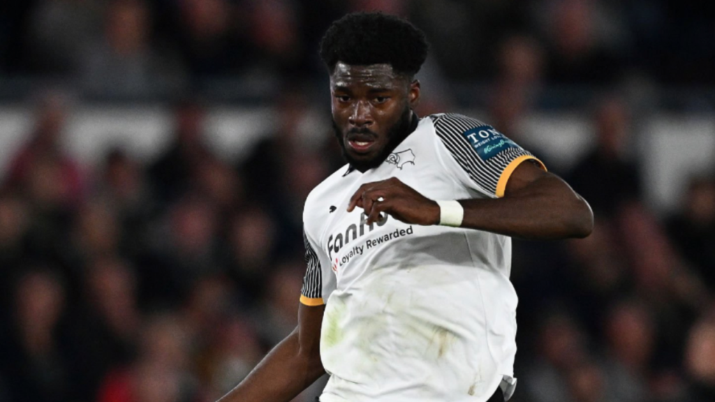 Patrick Agyemang stretchered off in Derby County match with non-contact injury