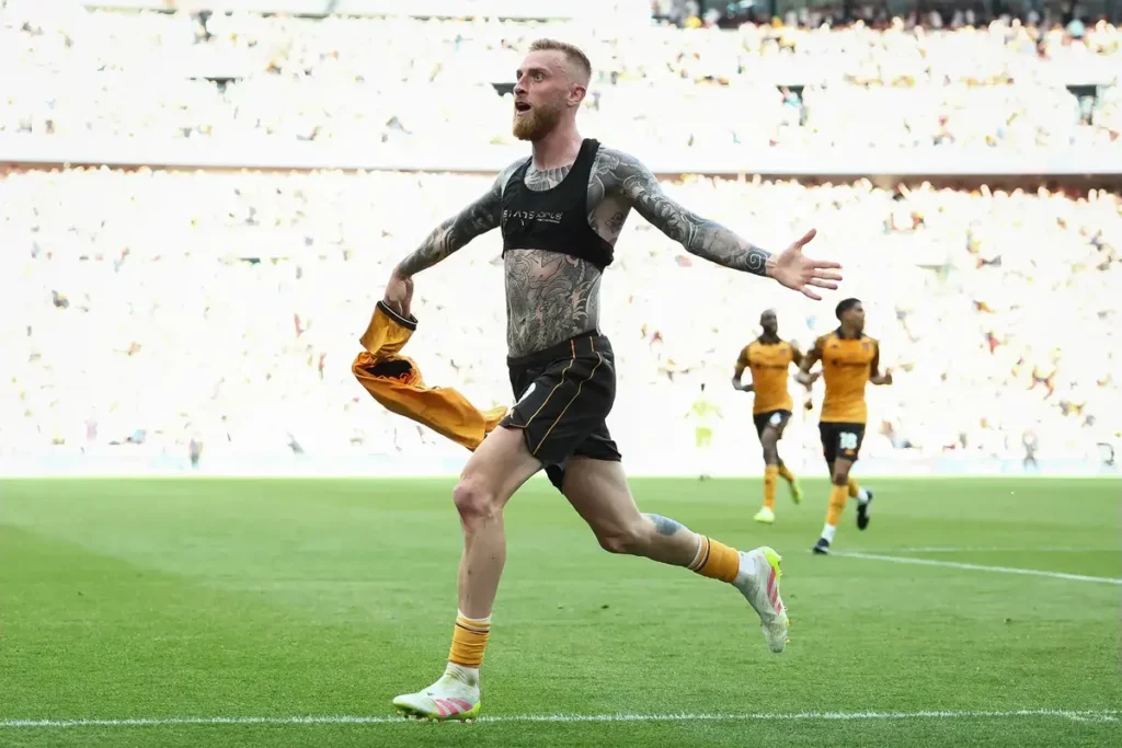 Championship play-off final finishes with very late drama at Wembley in Premier League decider